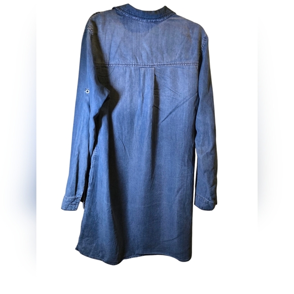 CLOTH & STONE Tencel Blue Denim Tunic Dress Size MED - Picture 2 of 9